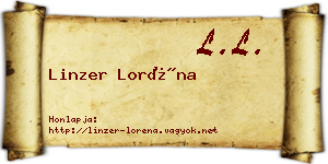 Linzer Loréna névjegykártya